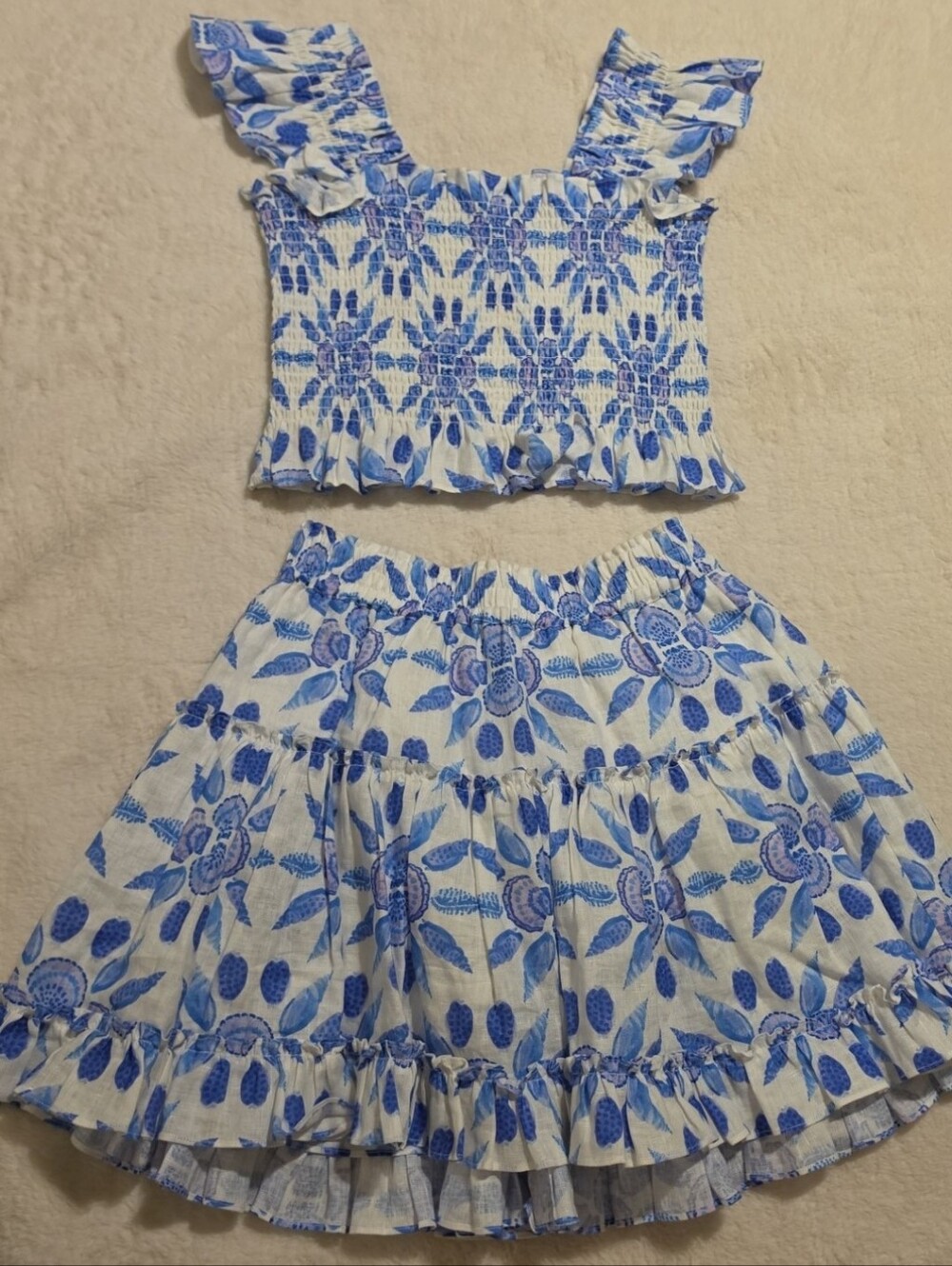 Hill House Blue Floral Skirt And Top - Picture 2 of 11